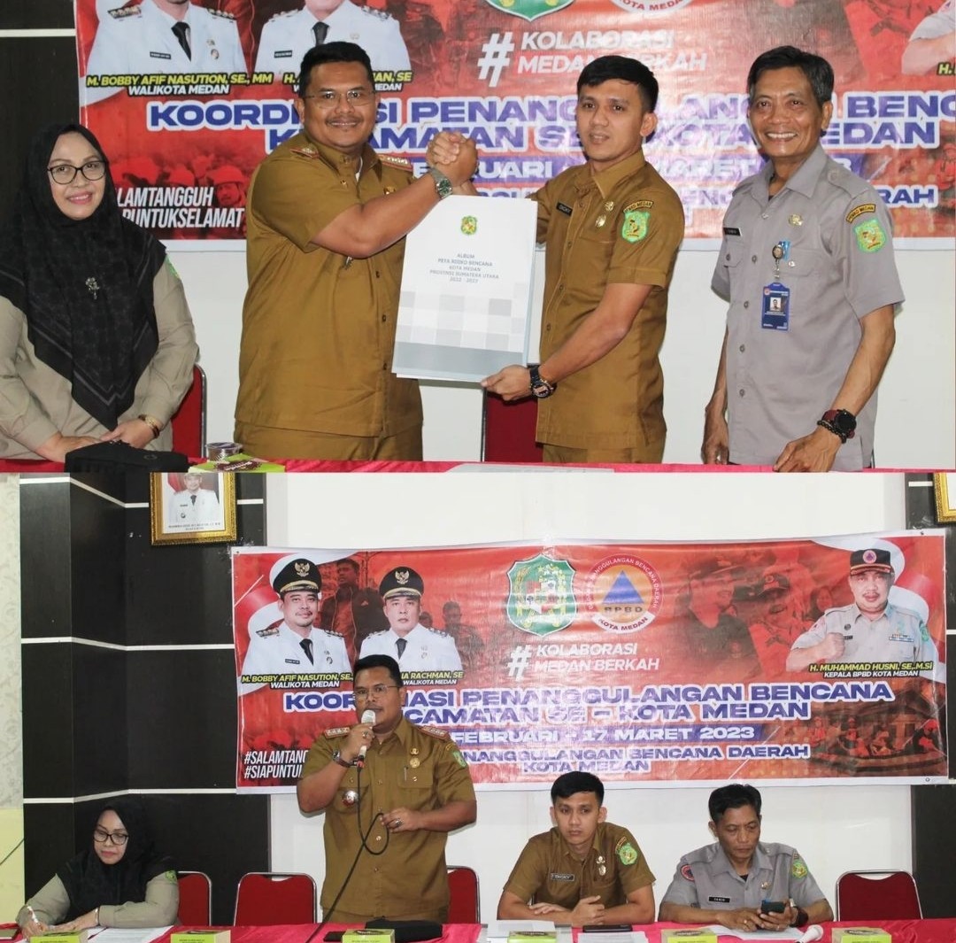 Koordinasi Penanggulangan Bencana Kecamatan Se-Kota Medan. 06 Maret 2023
